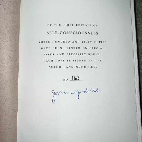 John Updike Signed Self-consciousness 1st Edition! 1989 RARE #163/350 Book + SC! - Picture 6 of 8